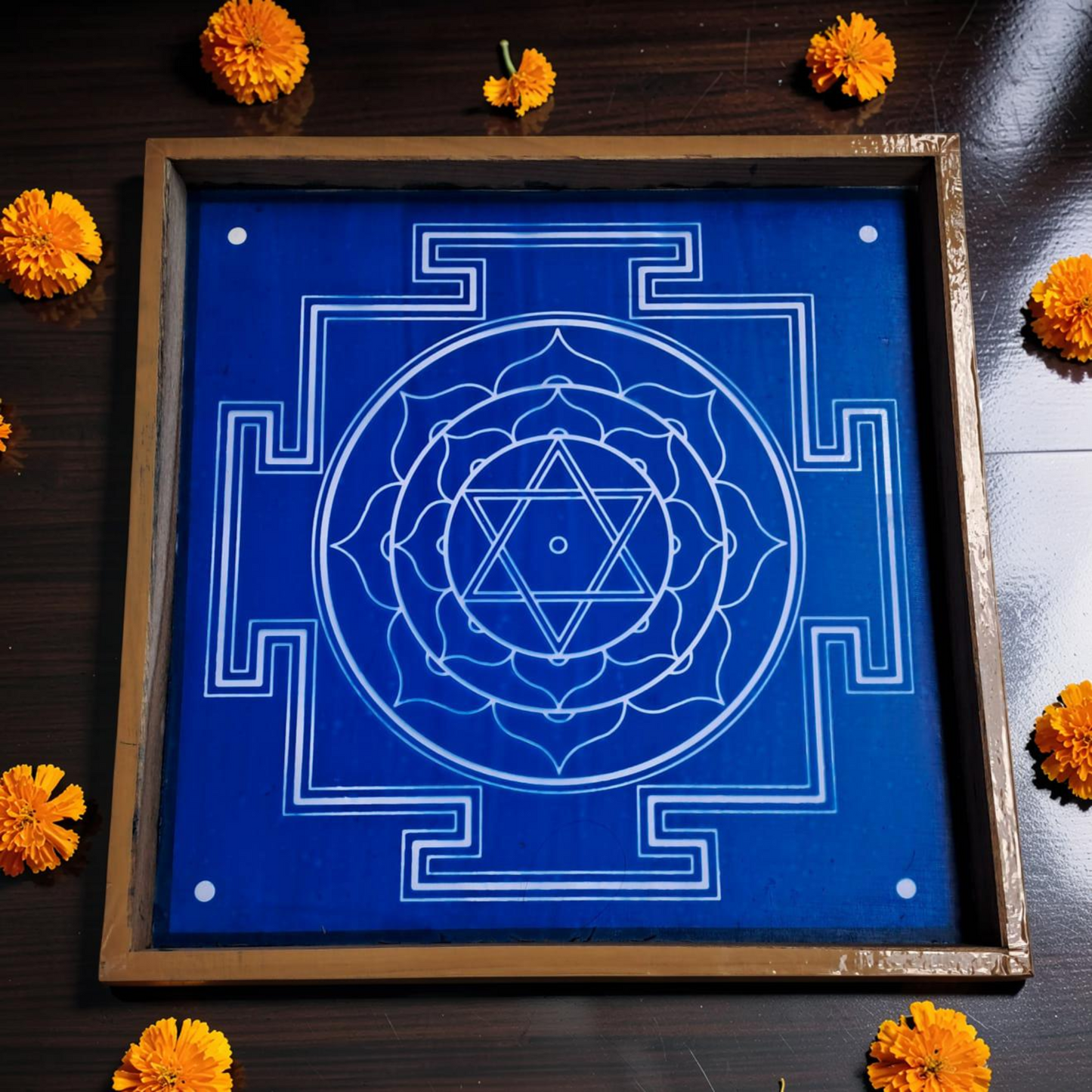" ஸ்ரீ புவனேஷ்வரி மாடல் 2 " ஆஸ்பெக்ட் யந்திர தசமகாவித்யா ரங்கோலி மர ஸ்டென்சில் - உங்கள் ஆன்மீக இடத்தை மேம்படுத்துங்கள்