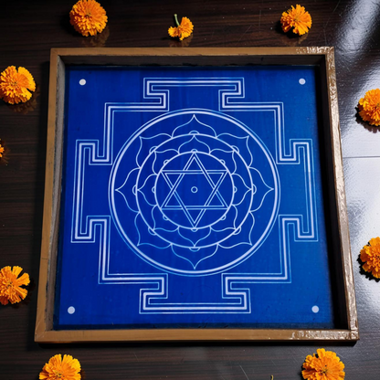 " ஸ்ரீ புவனேஷ்வரி மாடல் 2 " ஆஸ்பெக்ட் யந்திர தசமகாவித்யா ரங்கோலி மர ஸ்டென்சில் - உங்கள் ஆன்மீக இடத்தை மேம்படுத்துங்கள்