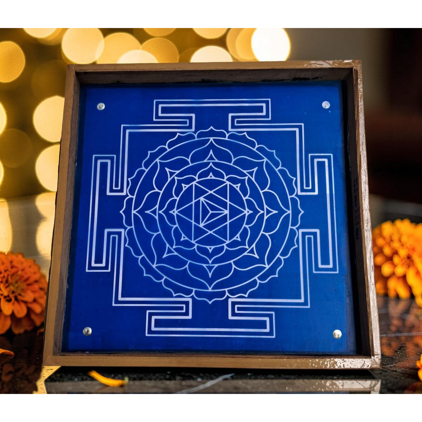 "ஸ்ரீ பக்ளாமுகி மாடல் 2" யந்திர தசா மகாவித்யா ரங்கோலி மர ஸ்டென்சில் - உங்கள் ஆன்மீக இடத்தை மேம்படுத்துங்கள்
