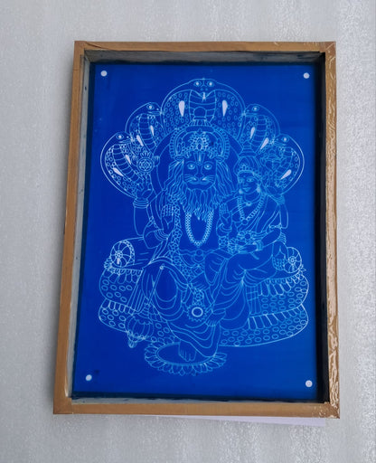 Rangly "Lakshmi narasimhar " Rangoli Design Stencil Wooden 15x11 Inches Pack of 1 piece