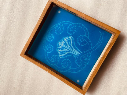 Rangly Naga Rangoli Snake Pattern Stencil Wooden 10x10 Inches Pack of 1 piece