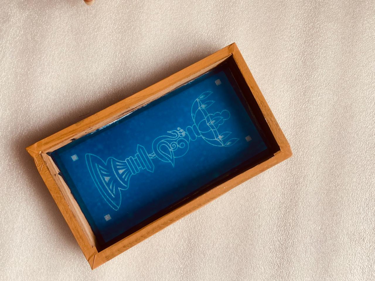 Rangly Peacock Kuthu Vilaku Rangoli Stencil Wooden 9x5 Inches Pack of 1 piece