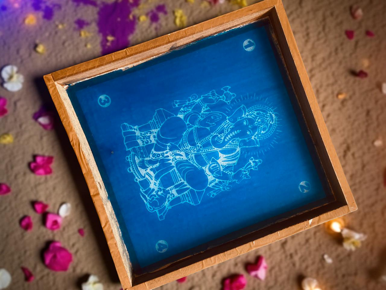 Rangly ganesha Rangoli Stencil Wooden 10x10 Inches Pack of 1 piece