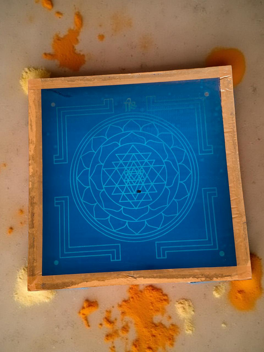 Rangly Sri Chakra Yantra Model 3  Rangoli Stencil Wooden 10x10 Inches Pack of 1 piece