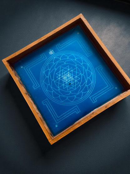 Rangly Sri Chakra Yantra Model 3  Rangoli Stencil Wooden 10x10 Inches Pack of 1 piece