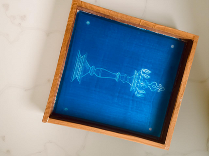 Rangly Kuthu Vilaku Rangoli Stencil Wooden 10x10 Inches Pack of 1 piece