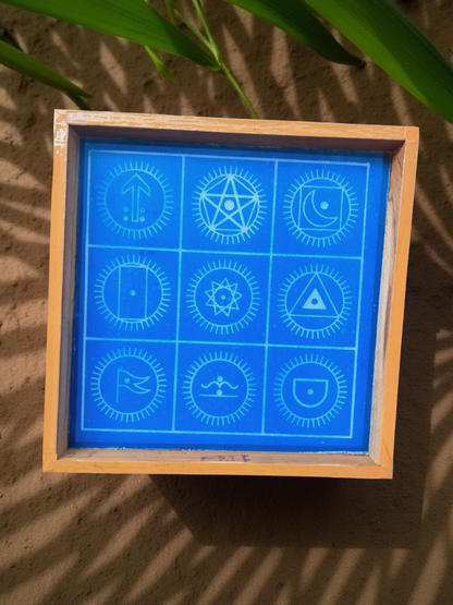 Rangly Navagraha Mandala Yantra Rangoli Stencil Wooden 10x10 Inches Pack of 1 piece