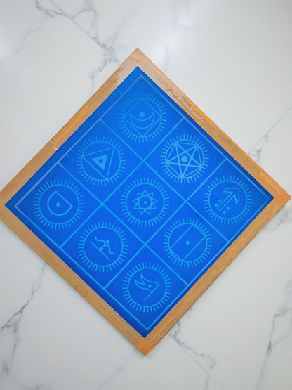 Rangly Navagraha Mandala Yantra Rangoli Stencil Wooden 10x10 Inches Pack of 1 piece