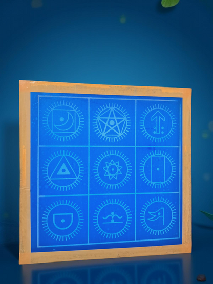 Rangly Navagraha Mandala Yantra Rangoli Stencil Wooden 10x10 Inches Pack of 1 piece