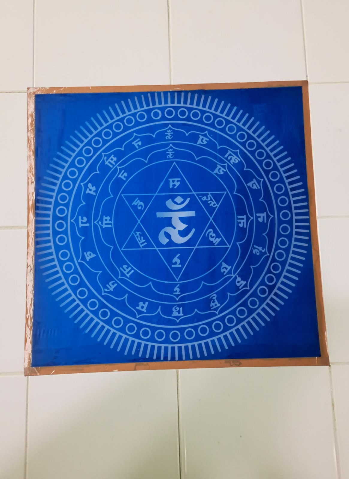 Rangly Jumbo Sudarshana Mandala  Yantra Rangoli Stencil Wooden 30x30 Inches Pack of 1 piece