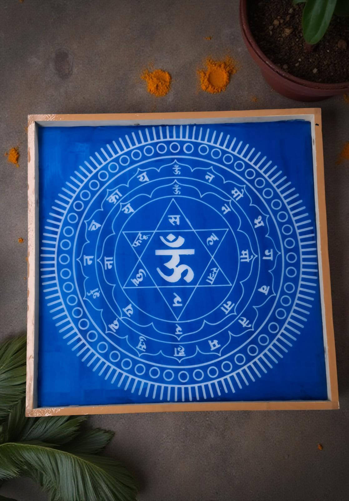 Rangly Jumbo Sudarshana Mandala  Yantra Rangoli Stencil Wooden 30x30 Inches Pack of 1 piece