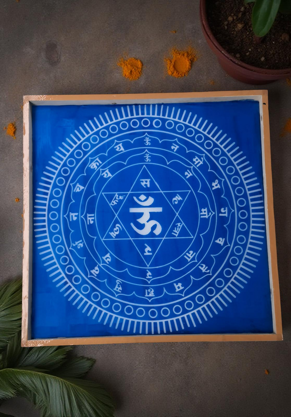 Rangly Jumbo Sudarshana Mandala Yantra Rangoli Stencil Wooden 30x30 In