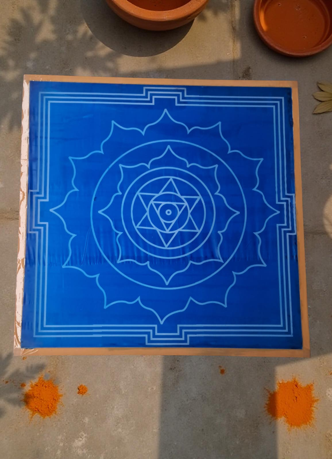 Rangly Jumbo Surya Mandala Yantra 2 Rangoli Stencil Wooden 30x30 Inches Pack of 1 piece