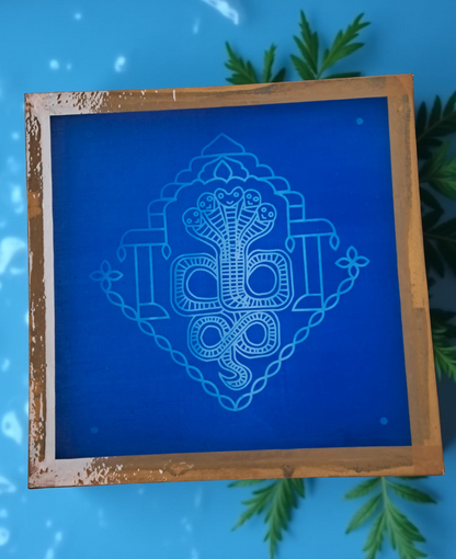 Rangly Nagarangoli  Model 2 Rangoli Stencil Wooden 10x10 Inches Pack of 1 piece