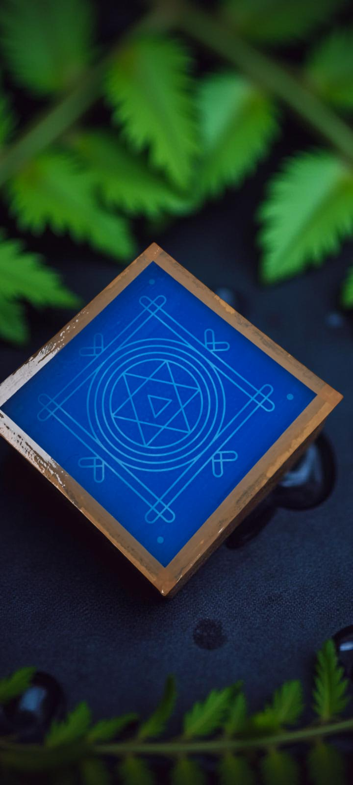 Rangly Model 3 Yantra Rangoli Stencil Wooden 10x10 Inches Pack of 1 piece