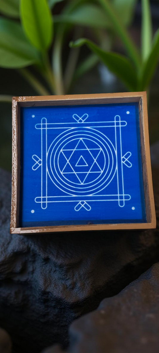 Rangly Model 3 Yantra Rangoli Stencil Wooden 10x10 Inches Pack of 1 piece
