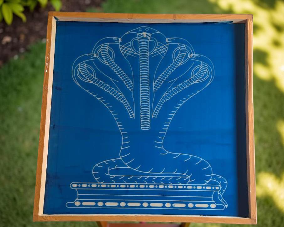 Rangly Jumbo Naga Rangoli Stencil Wooden  30x30 Inches  Pack of 1 Piece