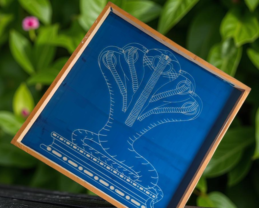Rangly Jumbo Naga Rangoli Stencil Wooden  30x30 Inches  Pack of 1 Piece