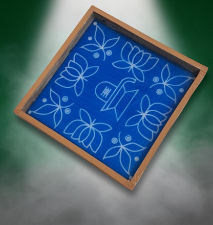 Rangly Shivalingam with flowers Model 5 Rangoli Stencil Wooden 10×10 inches Pack of 1 Piece