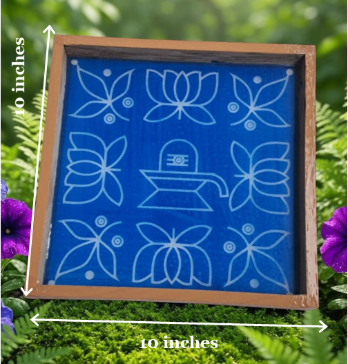 Rangly Shivalingam with flowers Model 5 Rangoli Stencil Wooden 10×10 inches Pack of 1 Piece
