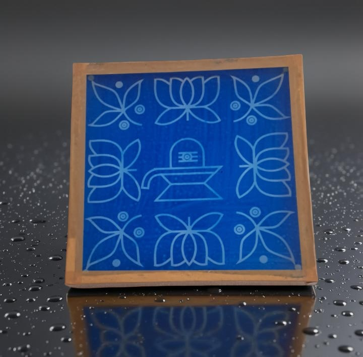 Rangly Shivalingam with flowers Model 5 Rangoli Stencil Wooden 10×10 inches Pack of 1 Piece