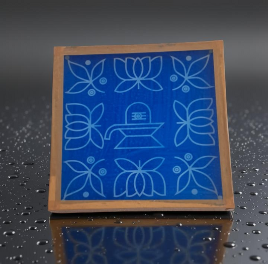 Rangly Shivalingam with flowers Model 5 Rangoli Stencil Wooden 10×10 inches Pack of 1 Piece