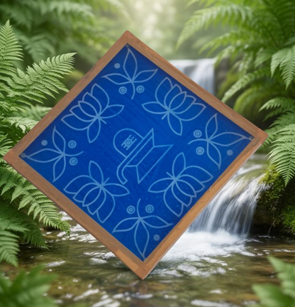 Rangly Shivalingam with flowers Model 5 Rangoli Stencil Wooden 10×10 inches Pack of 1 Piece