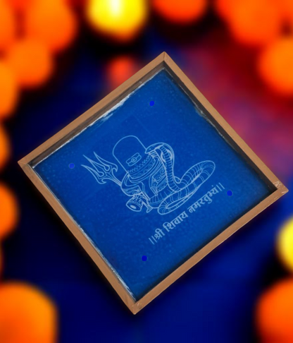 Rangly Shivalingam with flowers Model 6 Rangoli Stencil Wooden 10×10 inches Pack of 1 Piece