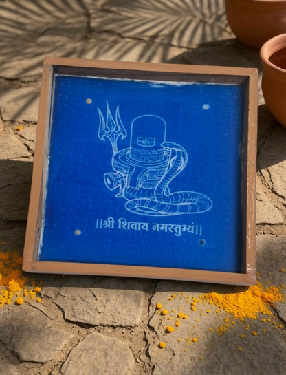 Rangly Shivalingam with flowers Model 6 Rangoli Stencil Wooden 10×10 inches Pack of 1 Piece