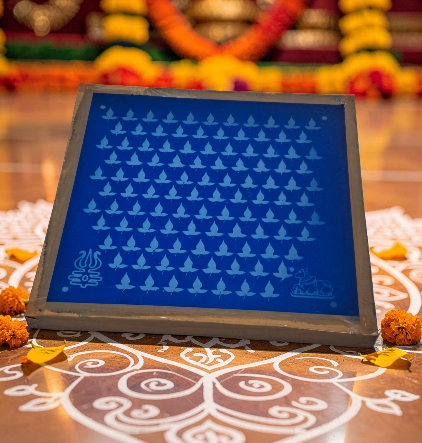 Rangly Gopadam Kolam Design  Rangoli Stencil Wooden 13x13 Inches Pack of 1 piece