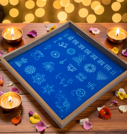 Rangly Kolam Chaitrangan  Rangoli Stencil Wooden 13x13 Inches Pack of 1 piece