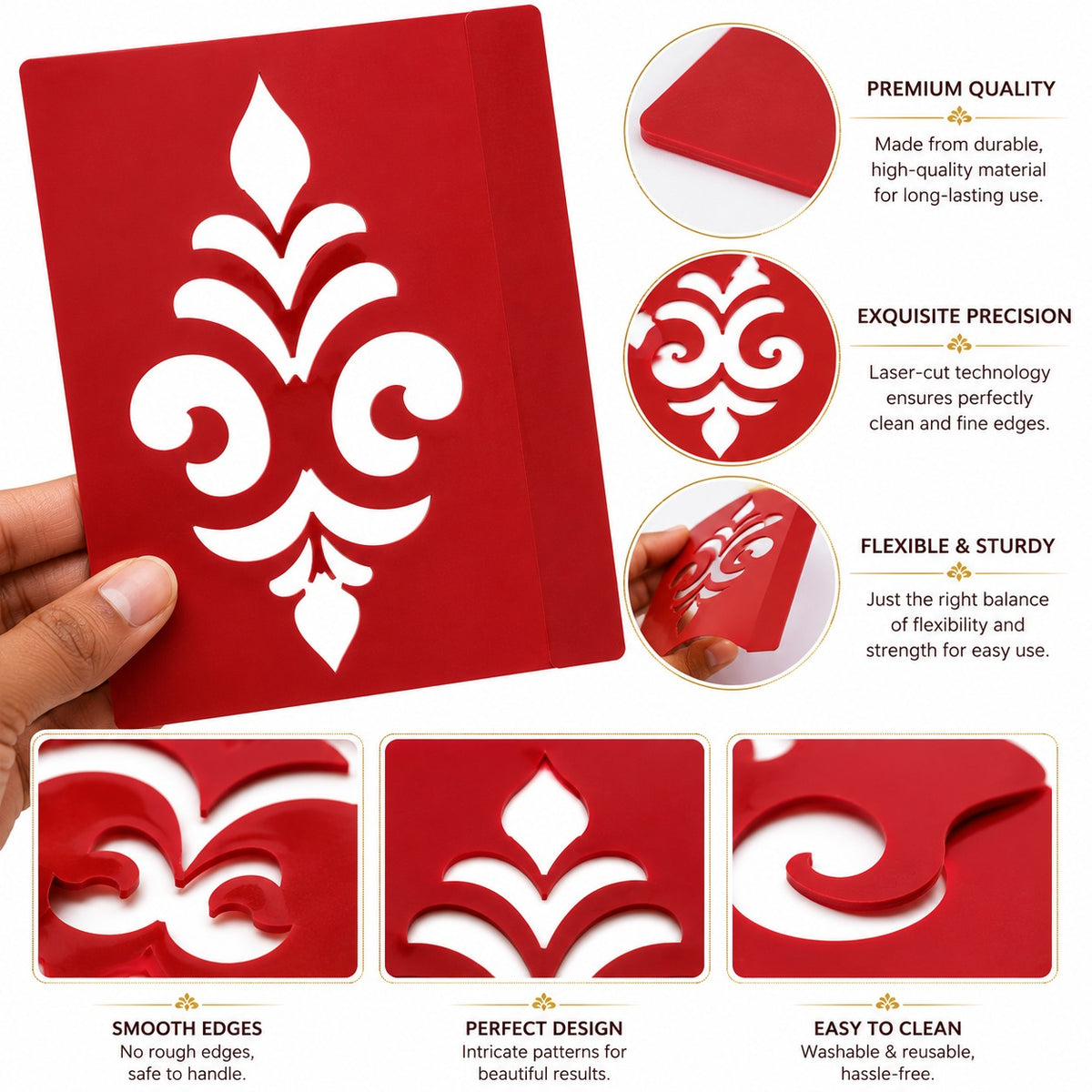 Varalakshmi Pooja Kalasam Coconut Stencils, Decorative Design, Pack of 10 _Rangly