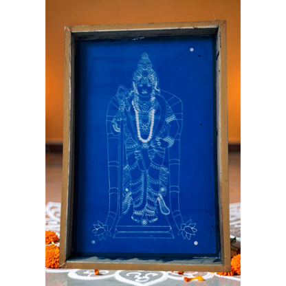 Rangly "Subramaniya Swamy - God Face" Rangoli Design Stencil Wooden 8x13 Inches Pack of 1 piece