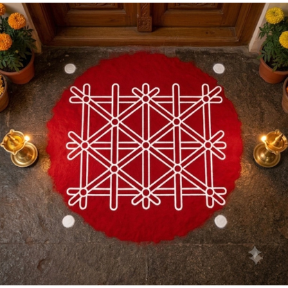Punyahavachan Mandal Rangoli wooden Stencil -Elevate Your Spiritual Space