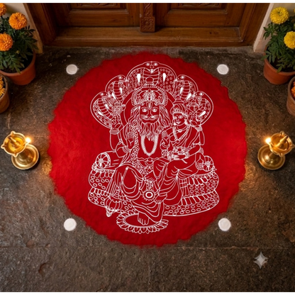 Rangly "Lakshmi narasimhar " Rangoli Design Stencil Wooden 15x11 Inches Pack of 1 piece