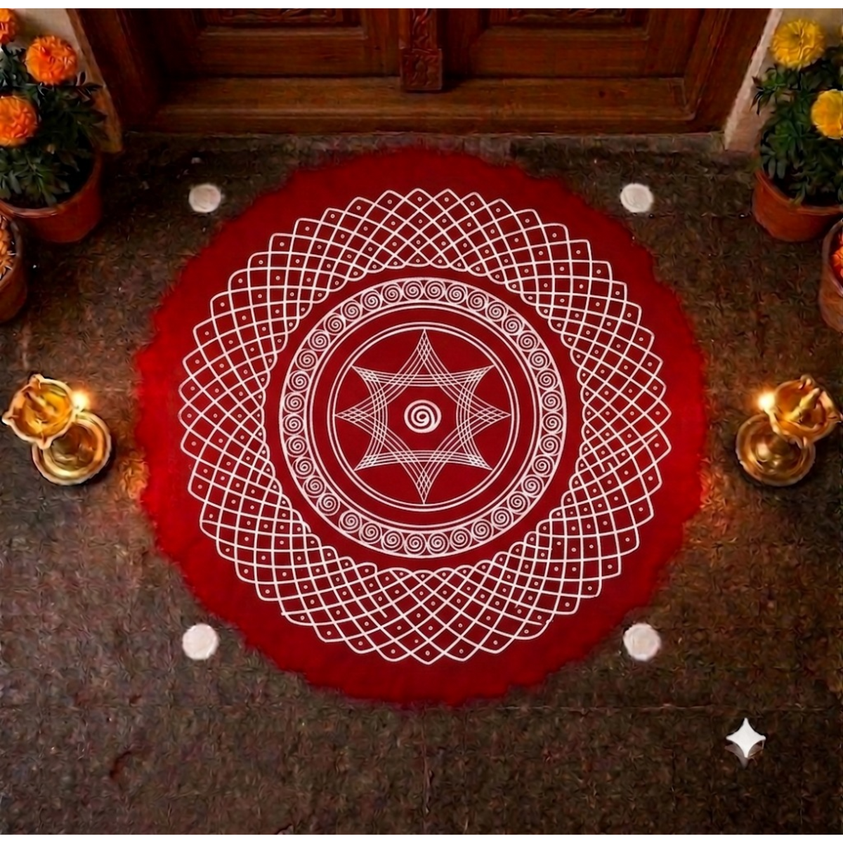 Rangly Big Iyenger Padi Kolam Pack of 1 piece - WJ3009