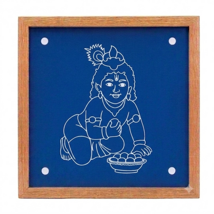 Baby Krishna Face Kolam Stencil - Divine Innocence for Your Home