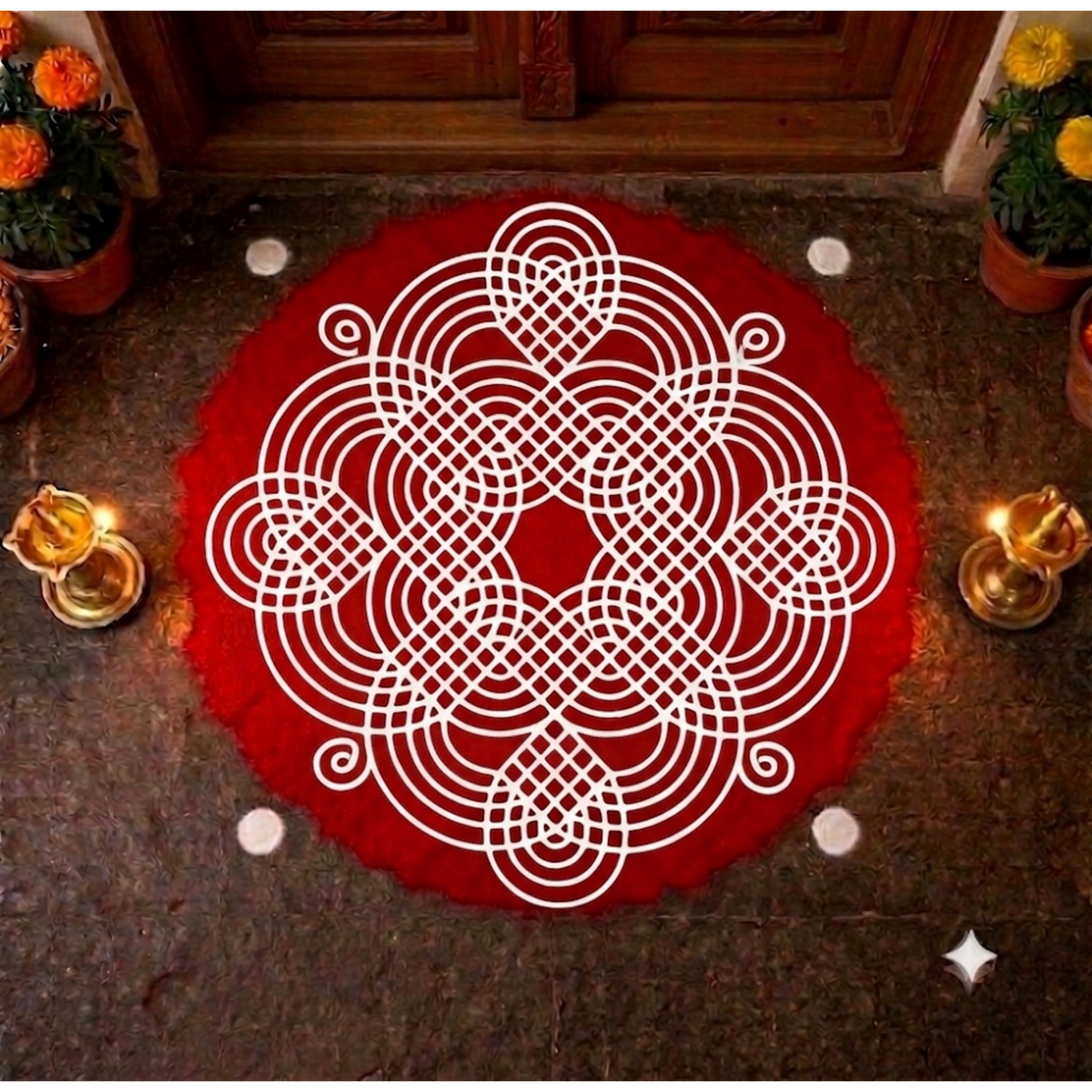 Rangly Square Rangoli Stencil  Pack of 1 piece -WJ2406