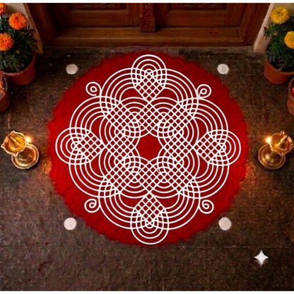 Rangly Square Rangoli Stencil  Pack of 1 piece -WJ2406