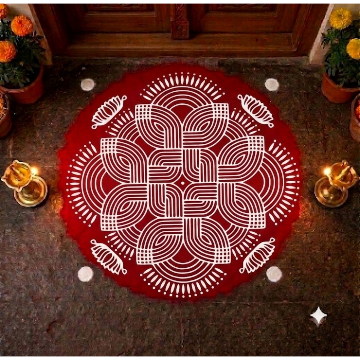 Rangly Square Rangoli Stencil  Pack of 1 piece -WJ2405