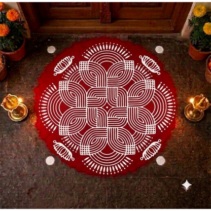 Rangly Square Rangoli Stencil  Pack of 1 piece -WJ2405