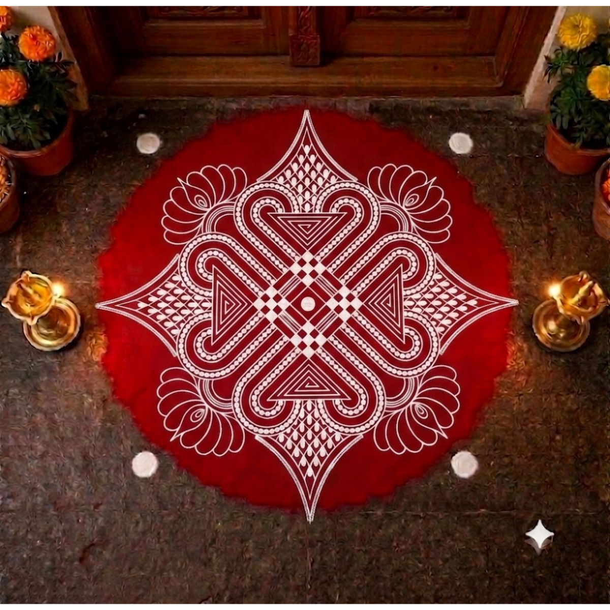 Rangly Square Rangoli Stencil  Pack of 1 piece - WJ2404