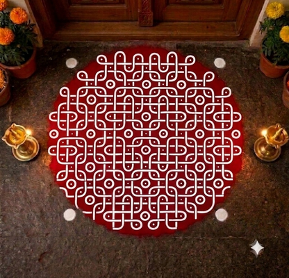 Rangly Auspicious Padi Big Kolam Stencil  Pack of 1 piece - WJ2411