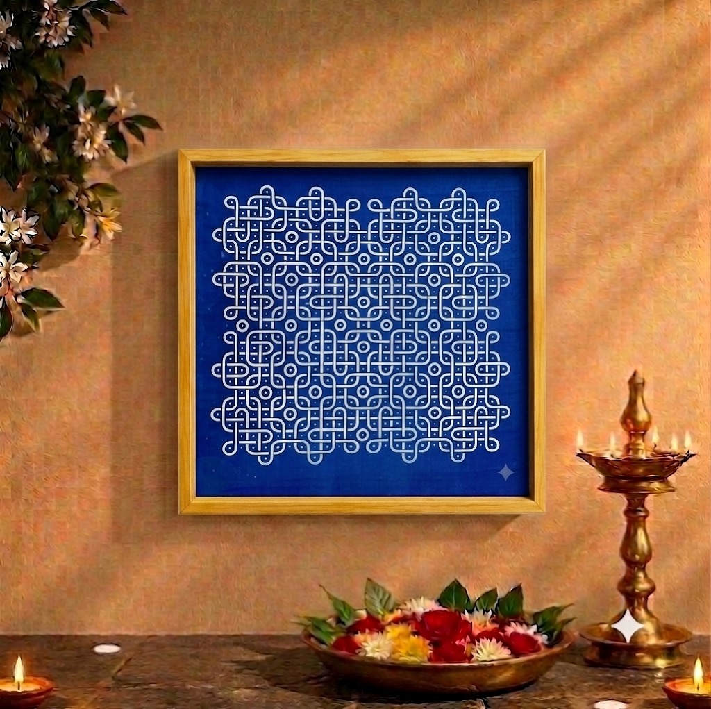 Rangly Auspicious Padi Big Kolam Stencil  Pack of 1 piece - WJ2411