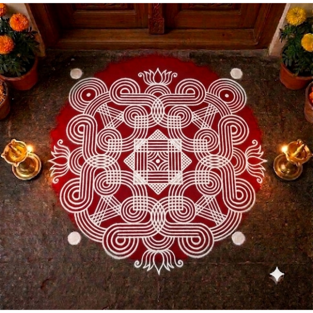 Rangly Classic Kanya Big Kolam Stencil  Pack of 1 piece -WJ2412