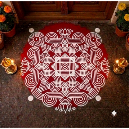 Rangly Classic Kanya Big Kolam Stencil  Pack of 1 piece -WJ2412