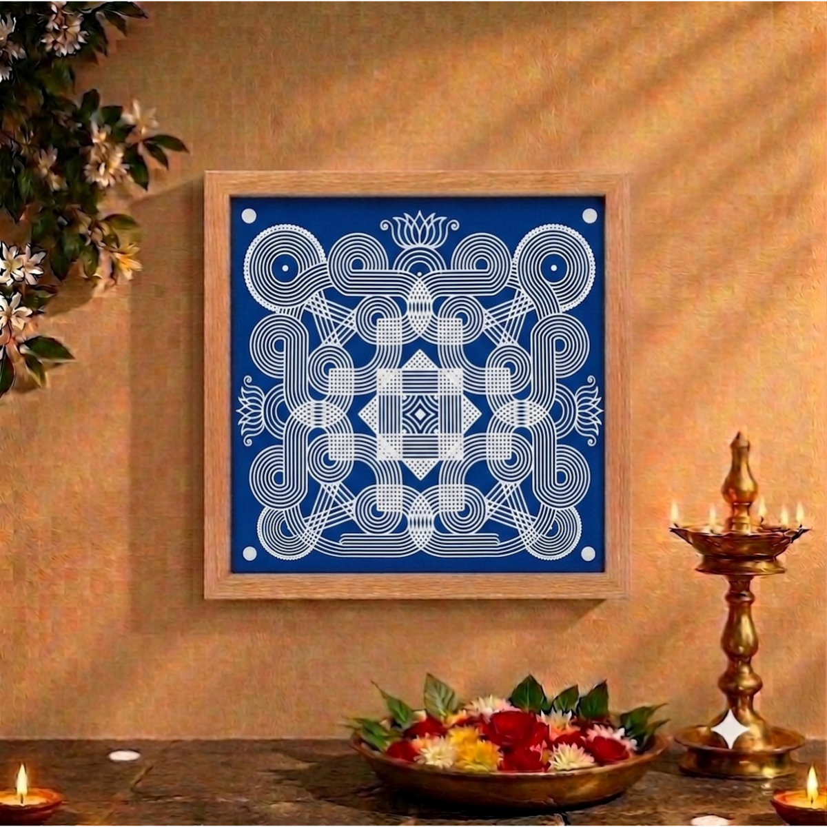 Rangly Classic Kanya Big Kolam Stencil  Pack of 1 piece -WJ2412