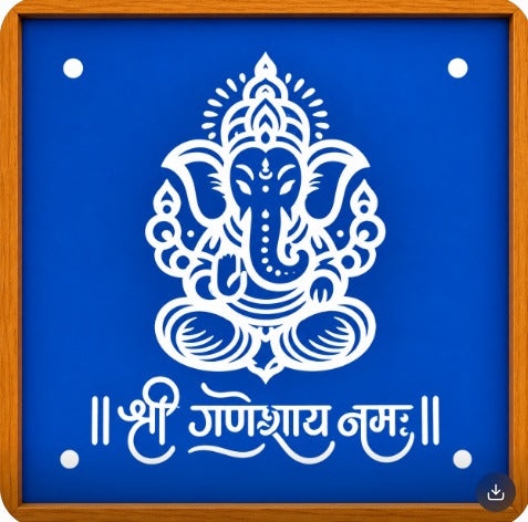 Rangly Shree Ganeshaya Namah Rangoli Stencil Wooden 10*10 Inches Pack of 1 Piece