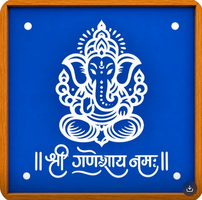 Rangly Shree Ganeshaya Namah Rangoli Stencil Wooden 10*10 Inches Pack of 1 Piece