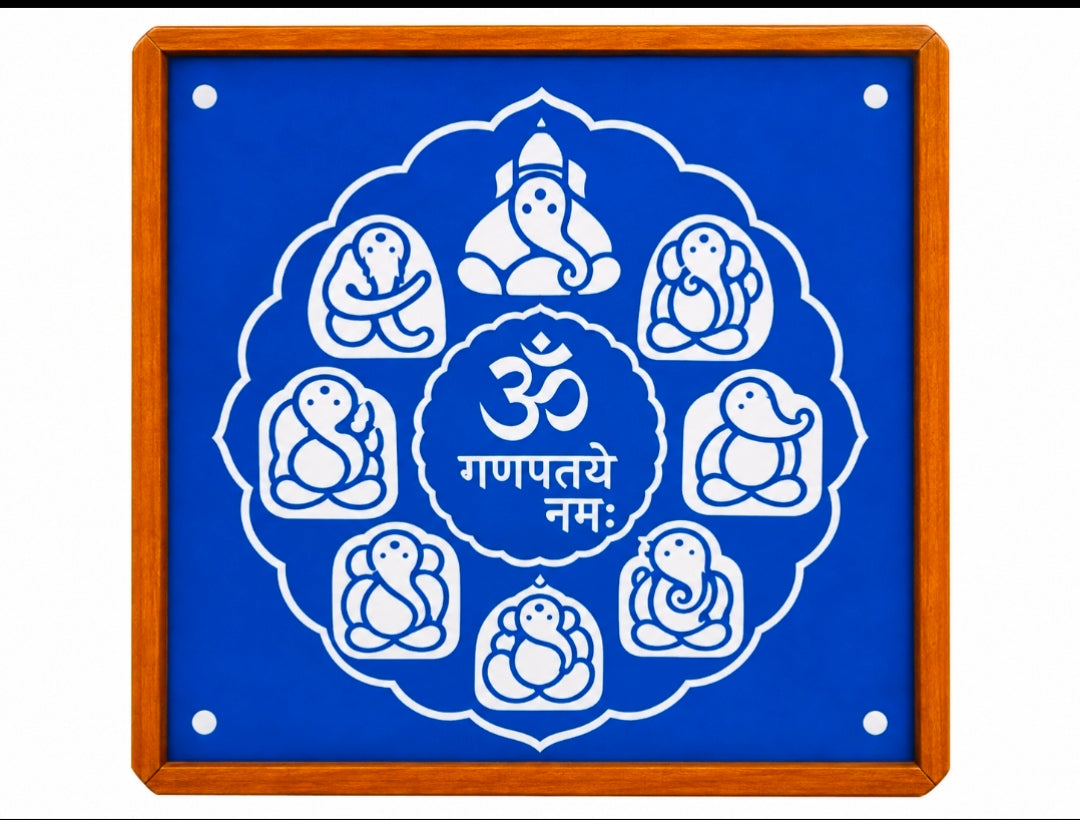 Rangly "Ashtavinayak Ganesh" Rangoli Stencil Wooden 10*10 Inches Pack of 1 Piece